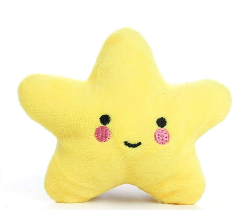 Ytuomzi Pet Bite Squeaky Toys Smile Star Cute Stuffed Toys for Dogs Puppy Biting BB Sound Chew Squeaker Cloud Shape Plush Toy for Cats & Small Animals Exercise Entertainment,3 Pack (Star) - Image 5